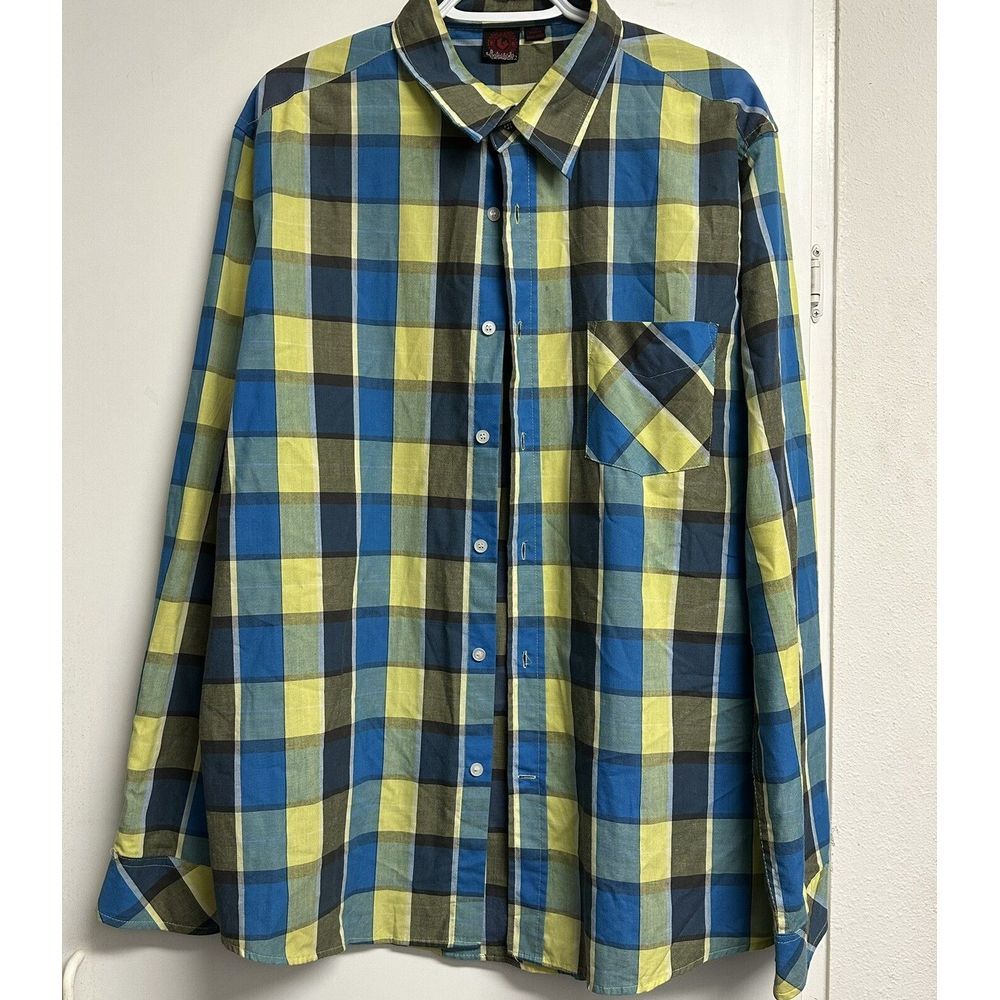 Burnside Casual Plaid Button Front‎ Shirt Men’s SZ XL Long Sleeve
